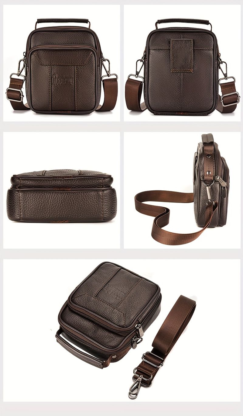 Echte Herrentasche, verticale multifunzionale Umhängetasche aus Rindsleder mit Griff_voghion.com