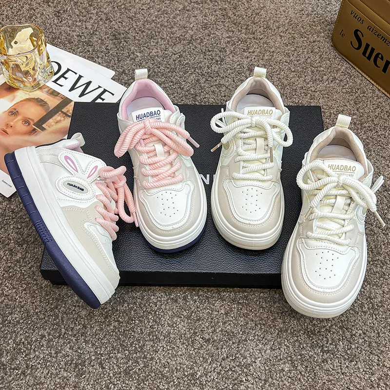 Thick Soled Round Toe Mesh Breathable Cartoon Decoration Sports Skateboard Casual And Versatile Non Slip Board Shoes_voghion.com