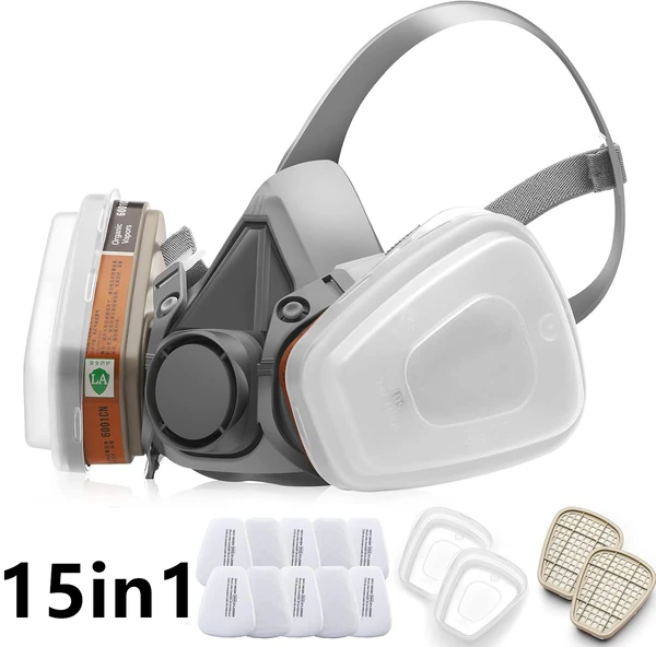 Half Face Respirator Mask For Woodworking Painting And Welding_voghion.com