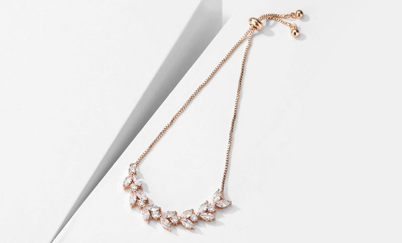 Bracelet tendance en forme de petit œil de cheval et de feuille de saule pour femme, design de niche, polyvalent, fermeture éclair_voghion.com