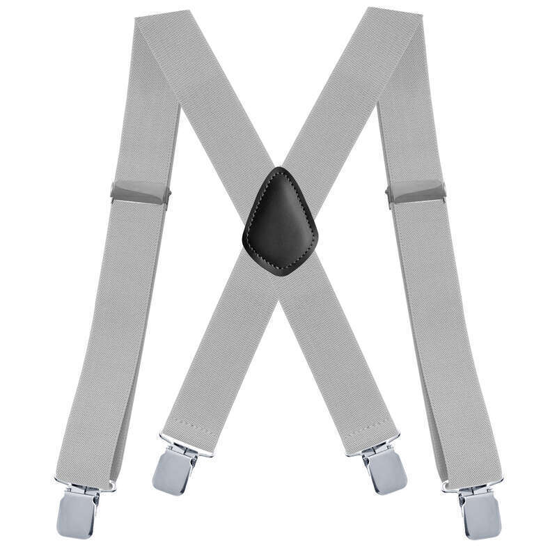 VOOTHOST Strapazierfähige Hosenträger in großer Größe für Männer, für die Arbeit im Freien, 5,1 cm breit, X-Rücken, 4 starke Clips, verstellbare elastische Hosenträgergurte F0216_voghion.com