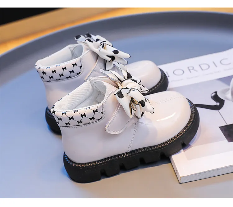 Cizme de piele pentru fete, cu platformă și bowknot, pentru copii mici, cu talpă moale și scurtă, pentru copii, Cutefeet_voghion.com