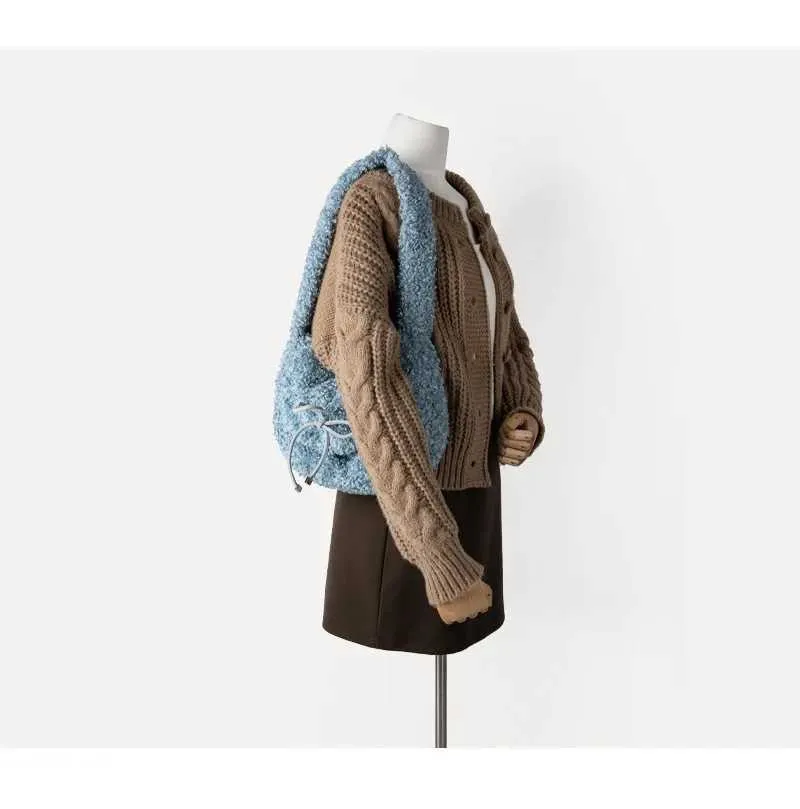Modische Plüsch-umhängetasche Große Lammfell-handtasche Damen_voghion.com