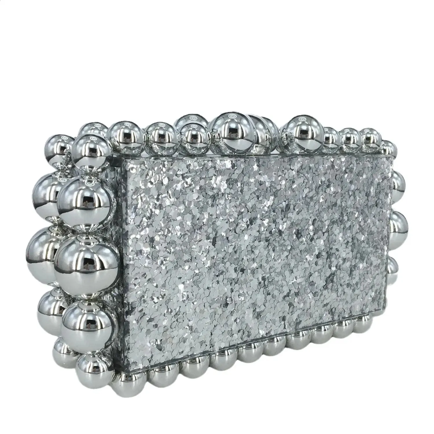 Acryl Box Clutch Perlen Abendtasche Für Damen Umhängetasche_voghion.com