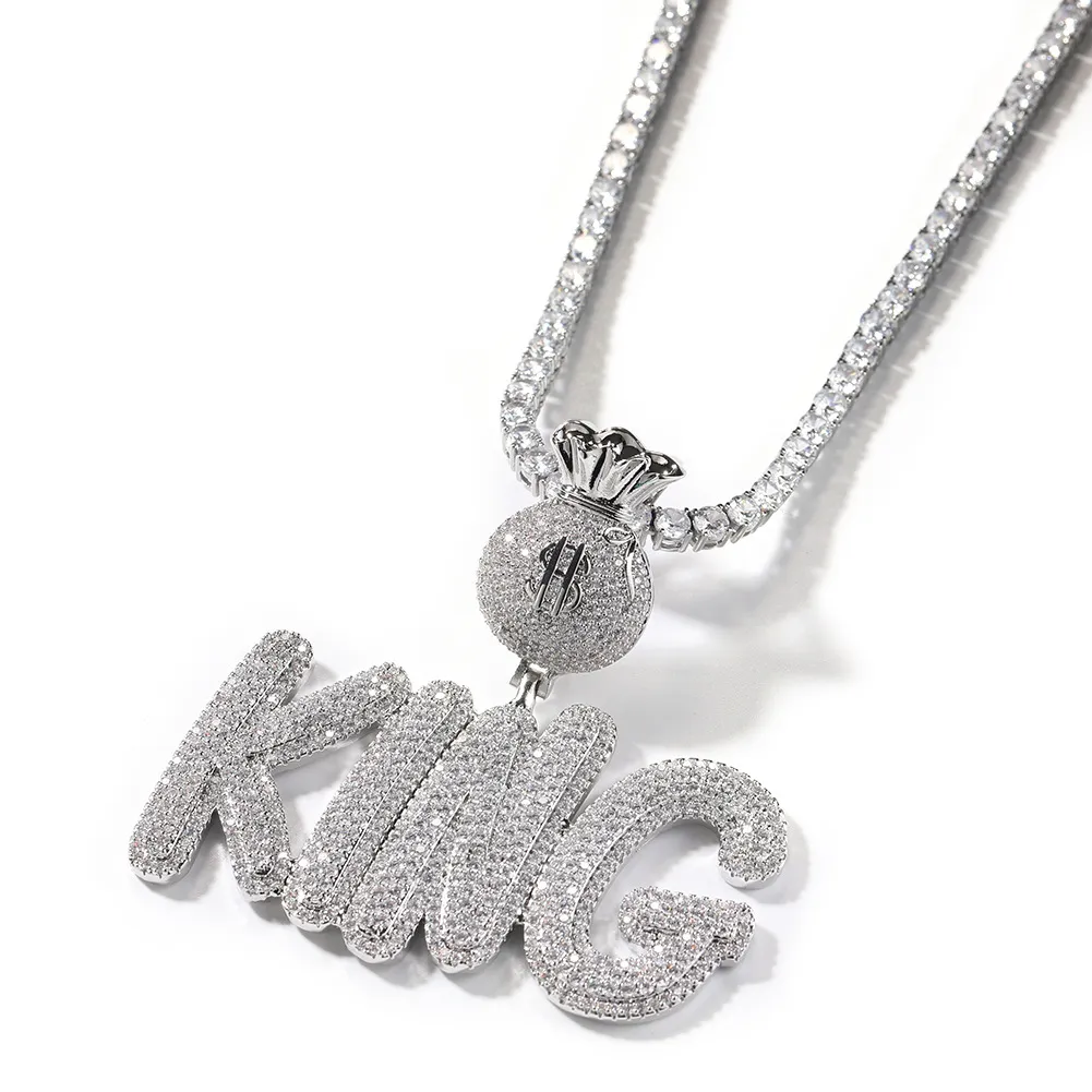 Hip Hop Name Dollar Symbol Hook Body Letter ing Custom Necklace for Women Men_voghion.com
