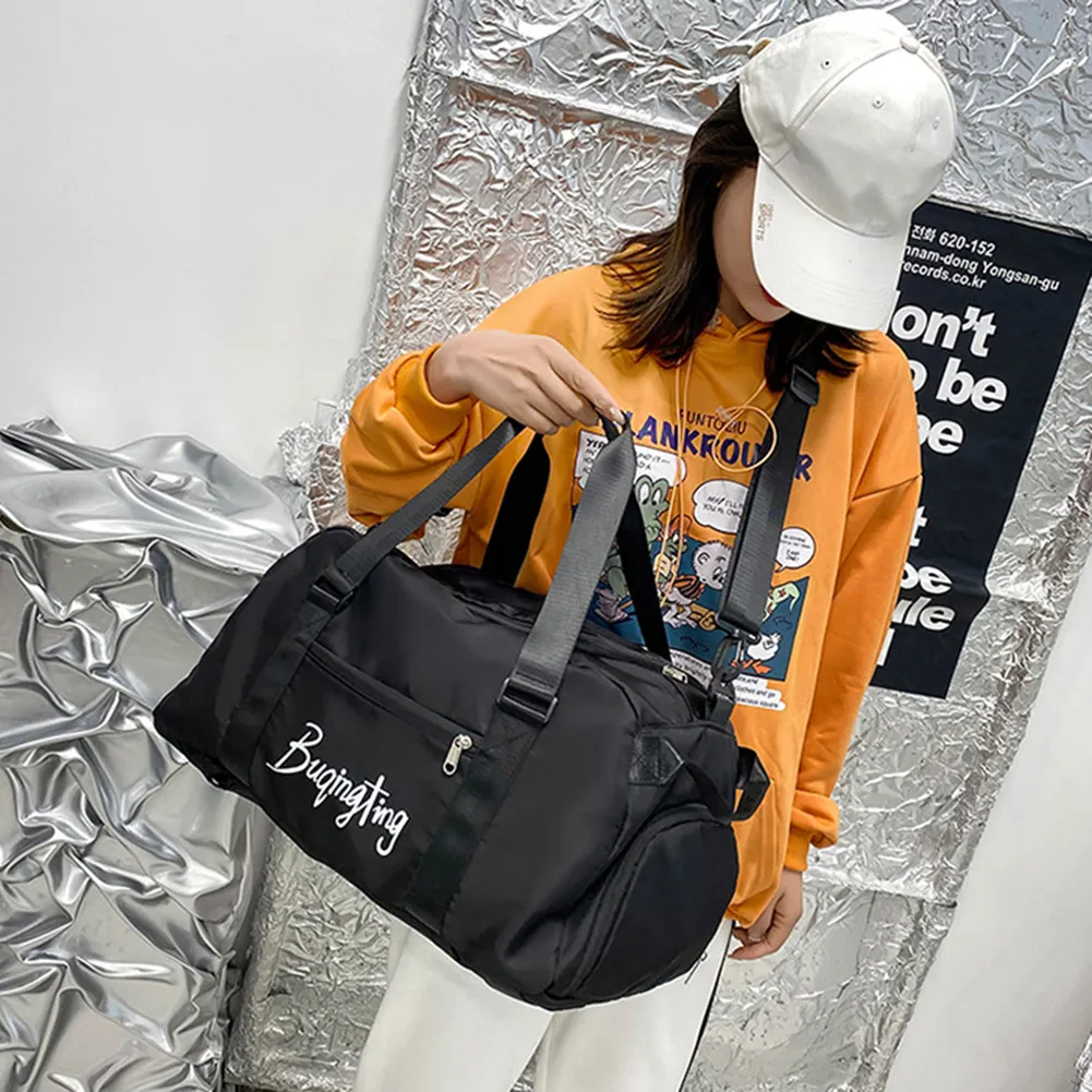 Gym Handbags Fiess Shoulder Men Women Oxford Sport Yoga Backpack Travel Tote Bag With Shoe Compartment_voghion.com