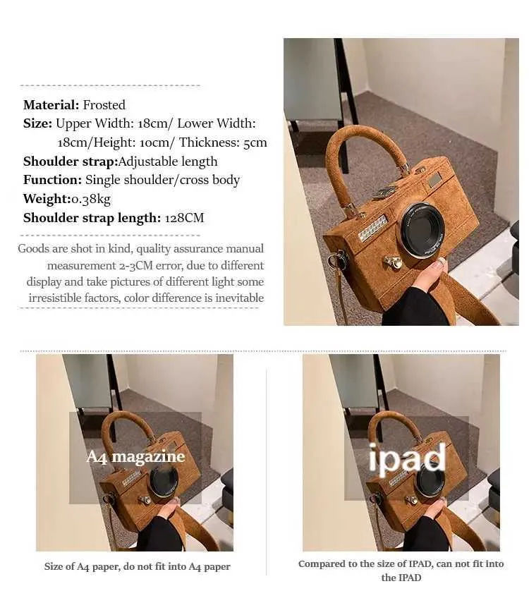 2023 Nuove donne personalizzate moda forma di macchina fotografica pochette da donna casual mini crossbody piccola borsa a tracolla borsa C241103_voghion.com