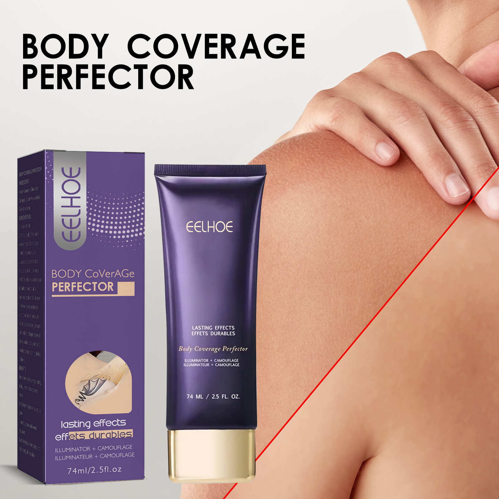 EELHOE crema riparatrice copre la cicatrice del tatuaggio del corpo, voglia, idratante, sbiancante, correttore invisibile_voghion.com