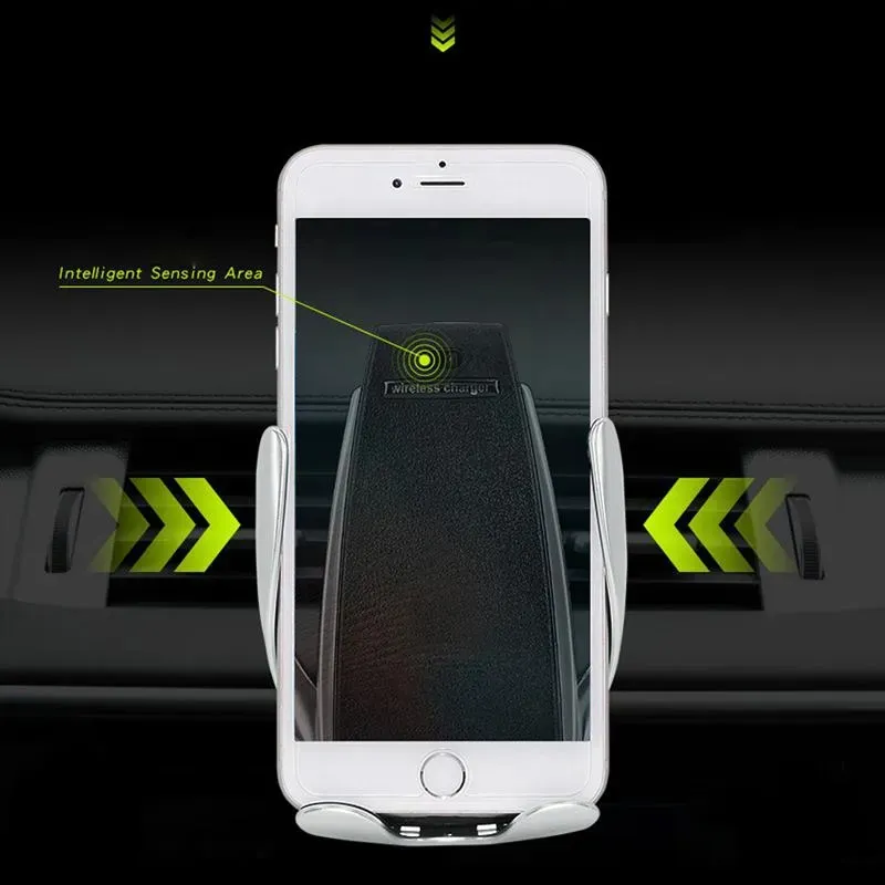 Top Of The Line Automatic Clamping 10W Qi Wireless Car Charger With 360 Degree Rotating Ventilation Port Installation_voghion.com