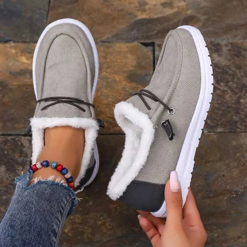 Women Winter New Thick Bottom Snow Boots Female Plus Veet Thickened Hairy Big Size Cotton Shoes Woman XW6.5_voghion.com