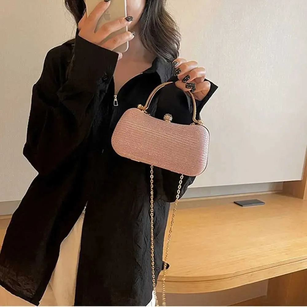 Sac à main de soirée Flash pour femme avec poignée supérieure en métal et bandoulière carrée, sac à chaîne Y241019_voghion.com