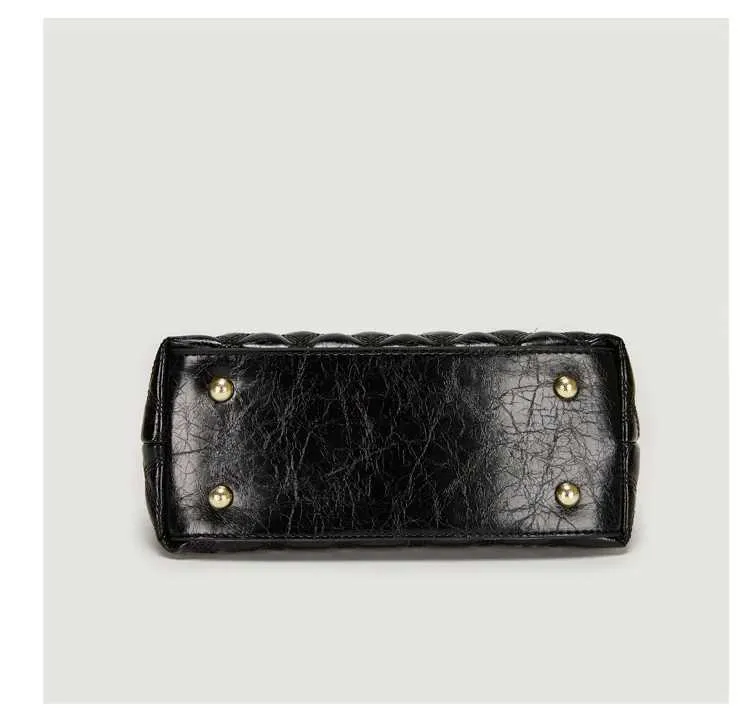 Women's Large Capacity Plaid Crossbody Handbag In Leather Style_voghion.com