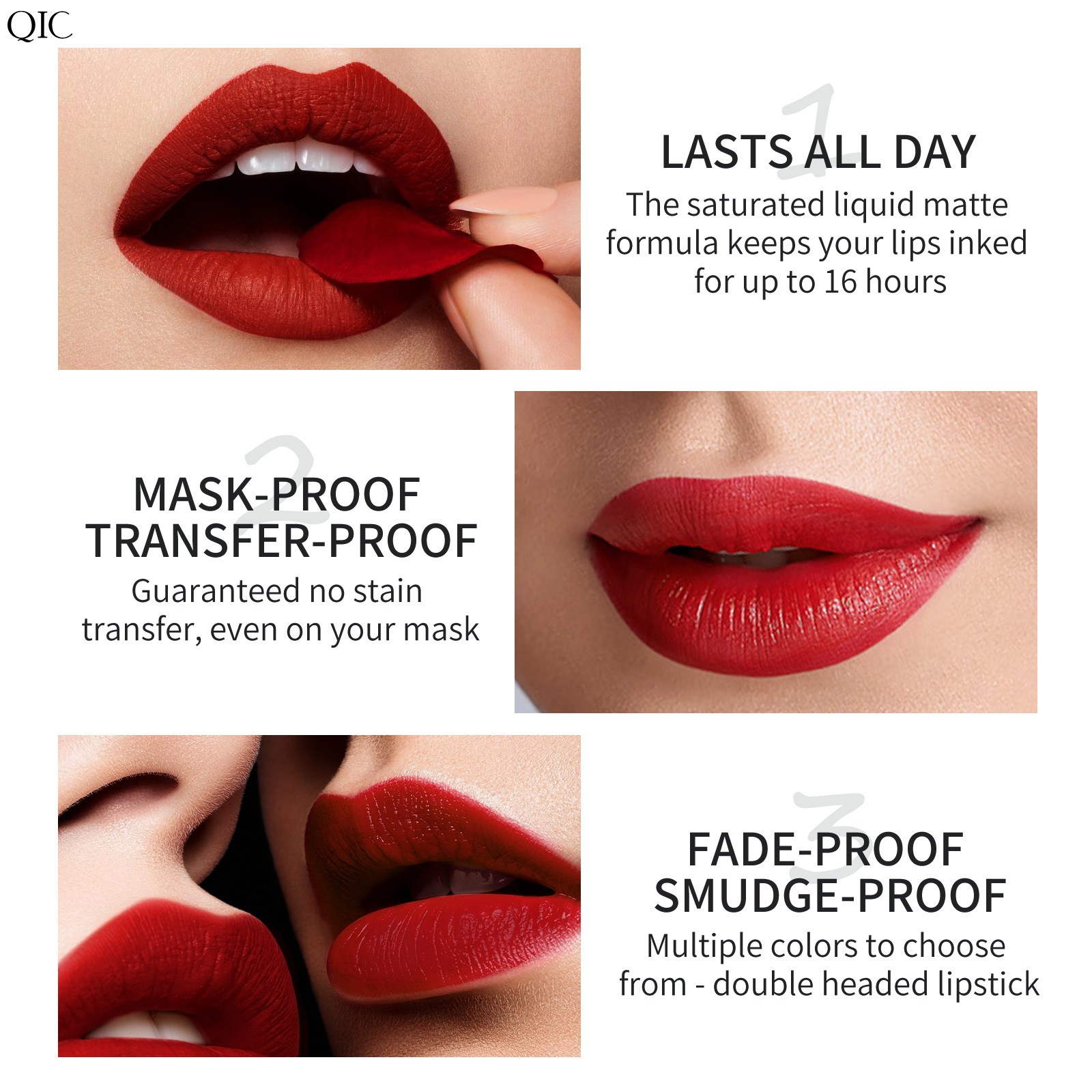 QIC lipliner lip makeup women are not easy to decolorize line hook double head rotary matte paint lipstick pen_voghion.com