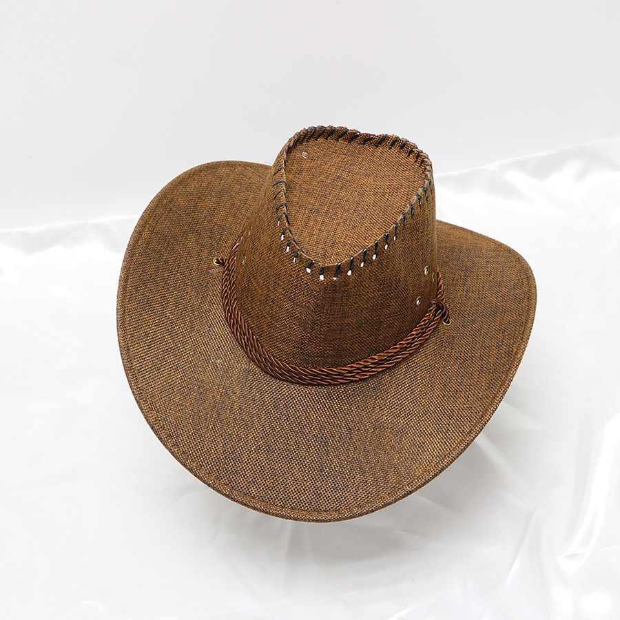 Men's cowboy hat fishing vacation travel hat summer large brim sun hat outdoor sun hat wholesale_voghion.com