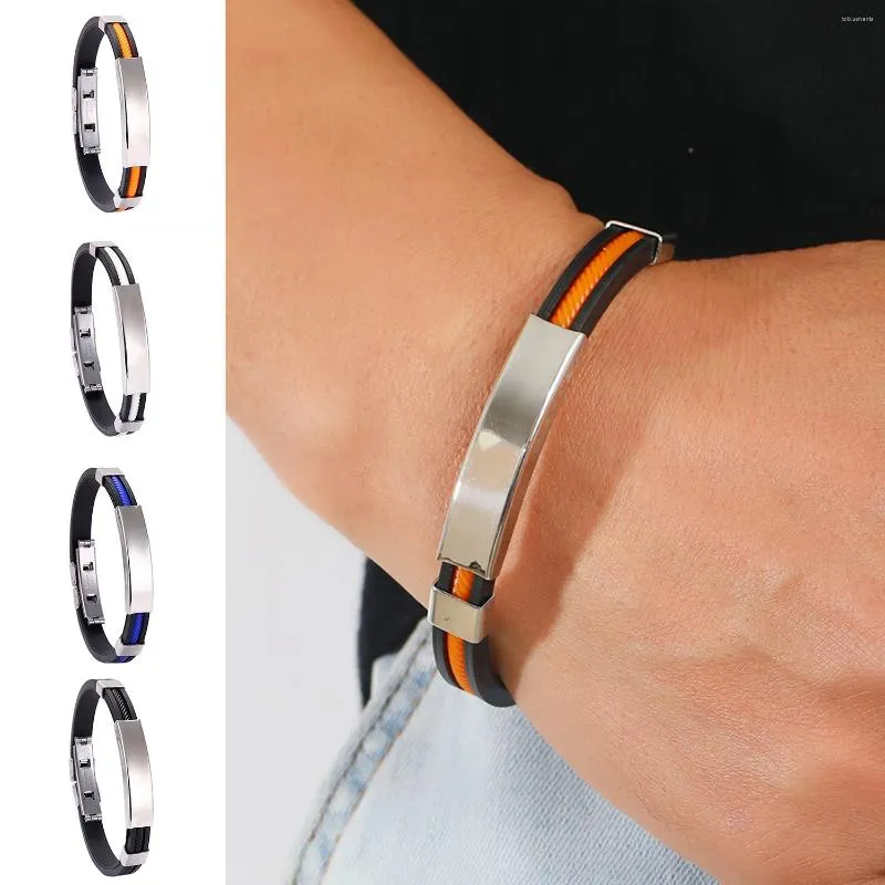 Pulseira 1PC Homens Pulseira da moda Aço inoxidável Pulseira de trama para energia Mulheres Moda Metal Jóias Presente_voghion.com