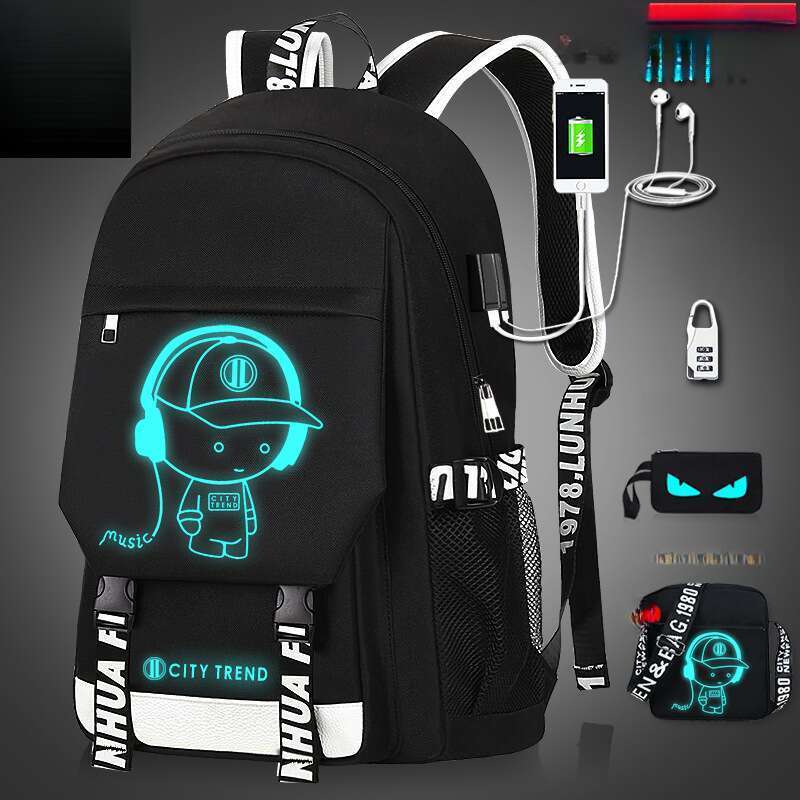 student Men's Casual Trend Large Capacity Backpack, Lightweight Spine Protection, Suitable For Middle School Students,_voghion.com