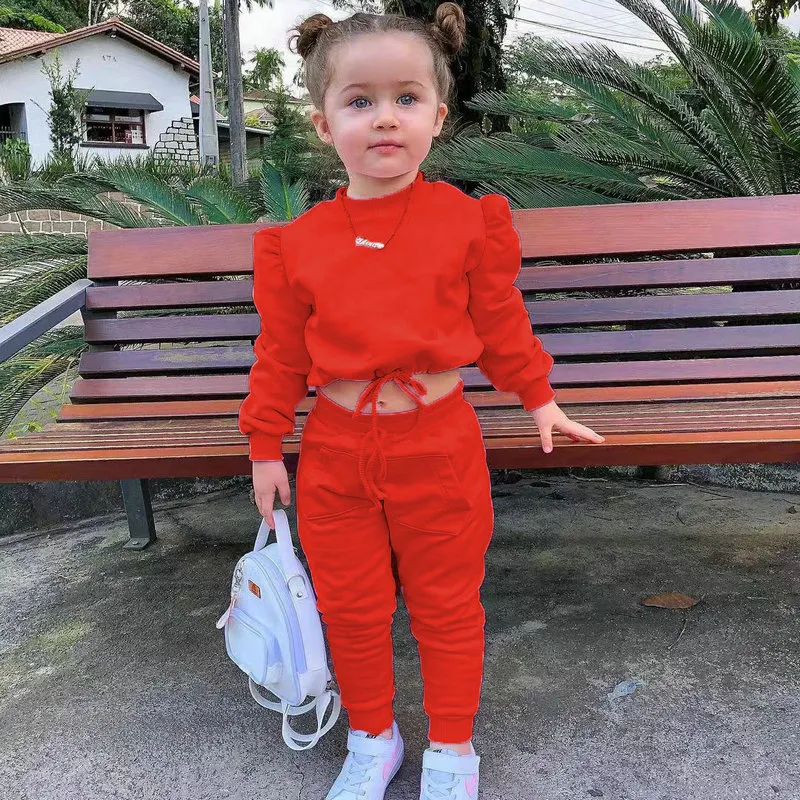 2 Stück Kinder Mädchen Einfarbig Kapuzenpullover & Hosen Set Langarm Aktiv Draussen 1-8 Jahre Herbst Weiß Hellgrün Rosa_voghion.com