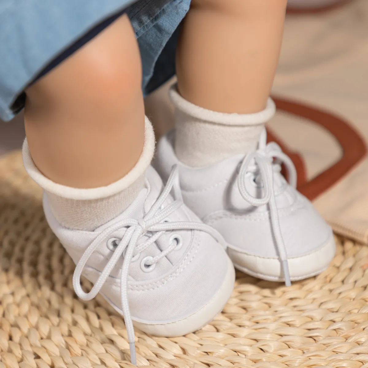 Cutefeet Babyschuhe für Kleinkinder, Jungen und Mädchen, Canvas, Turnschuhe, Neugeborene, Schnürschuhe, rutschfest, Sportschuhe, Lauflernschuhe_voghion.com