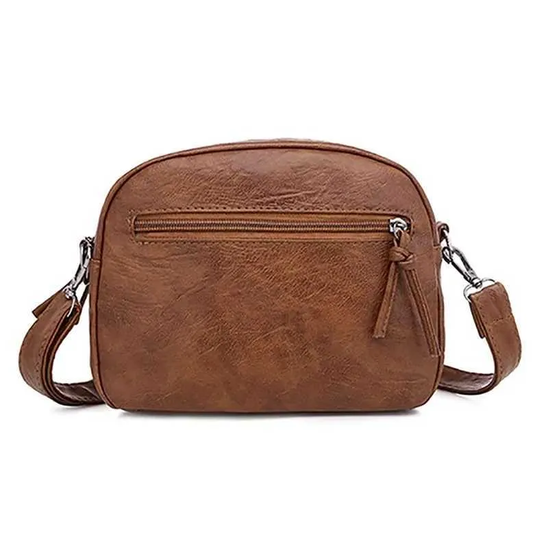 Women’s Leather Crossbody Bag With Three Layers And Multi Pockets_voghion.com