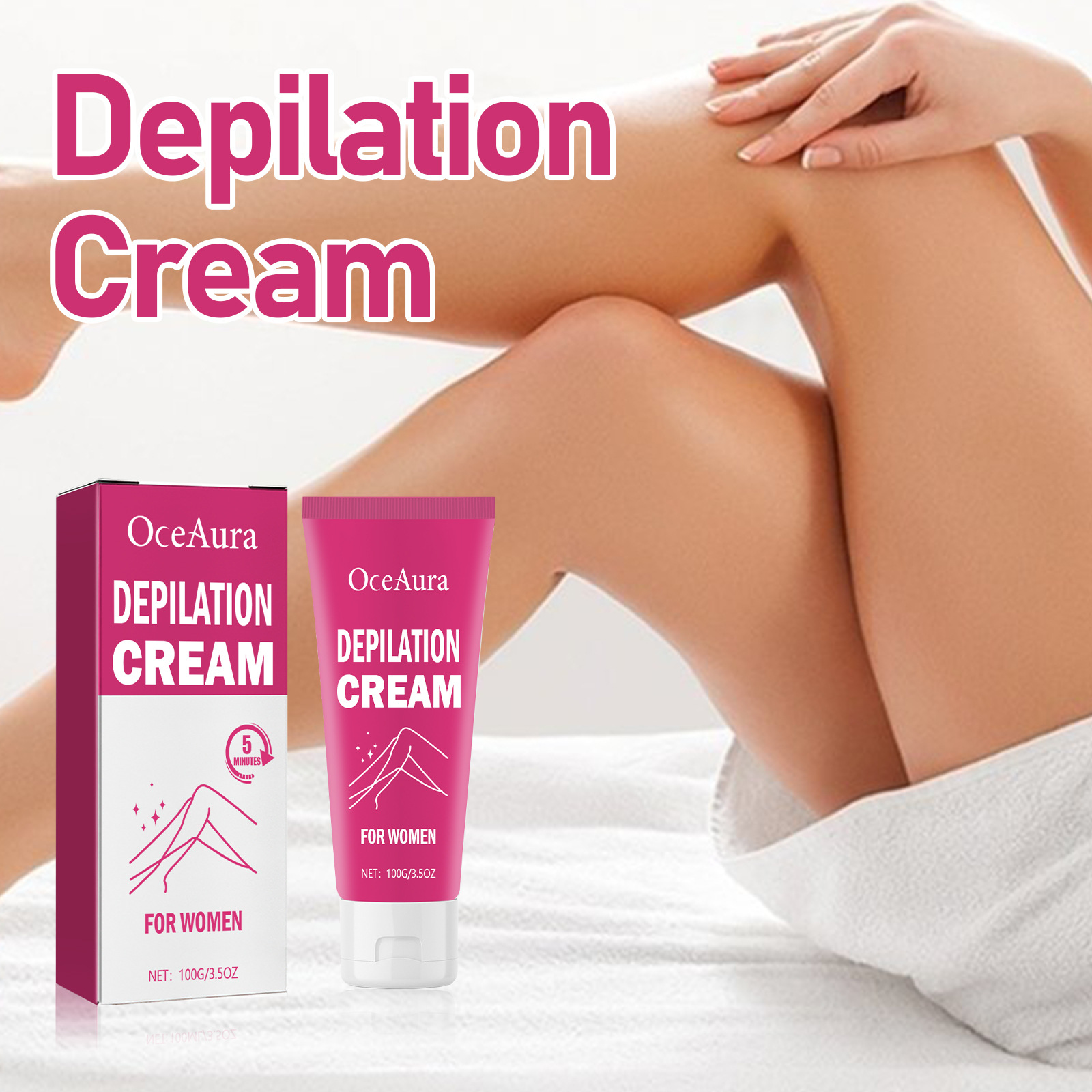 Oce Aura Crema Depilatoria Donna per la rimozione delle ascelle di tutto il corpo, delicata non irritante, detergente e idratante_voghion.com