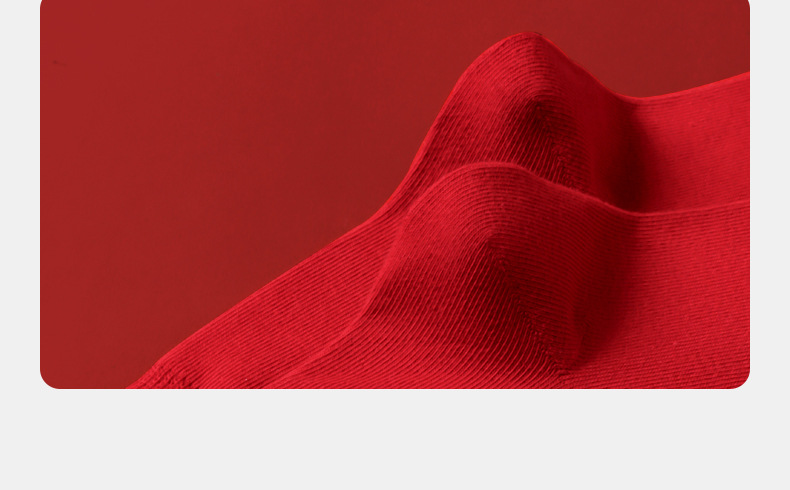 Red Crew Socks Pure Cotton Breathable Mid-calf Wedding Socks_voghion.com