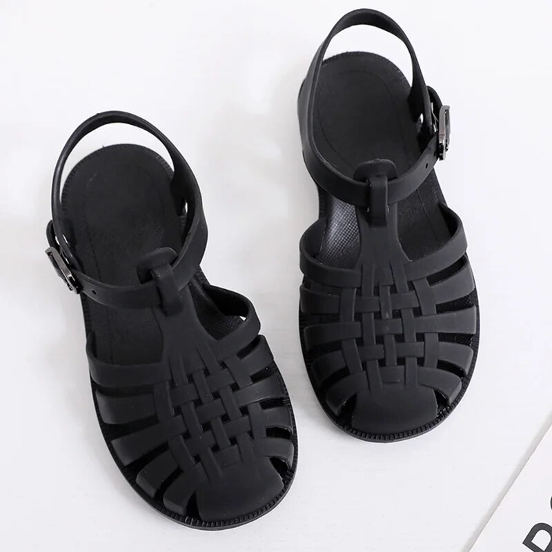 Summer Children Sandals Baby Girls Toddler Soft Non-slip Princess Shoes Kids Candy Jelly Beach Shoes Boys Casual Roman Slippers_voghion.com