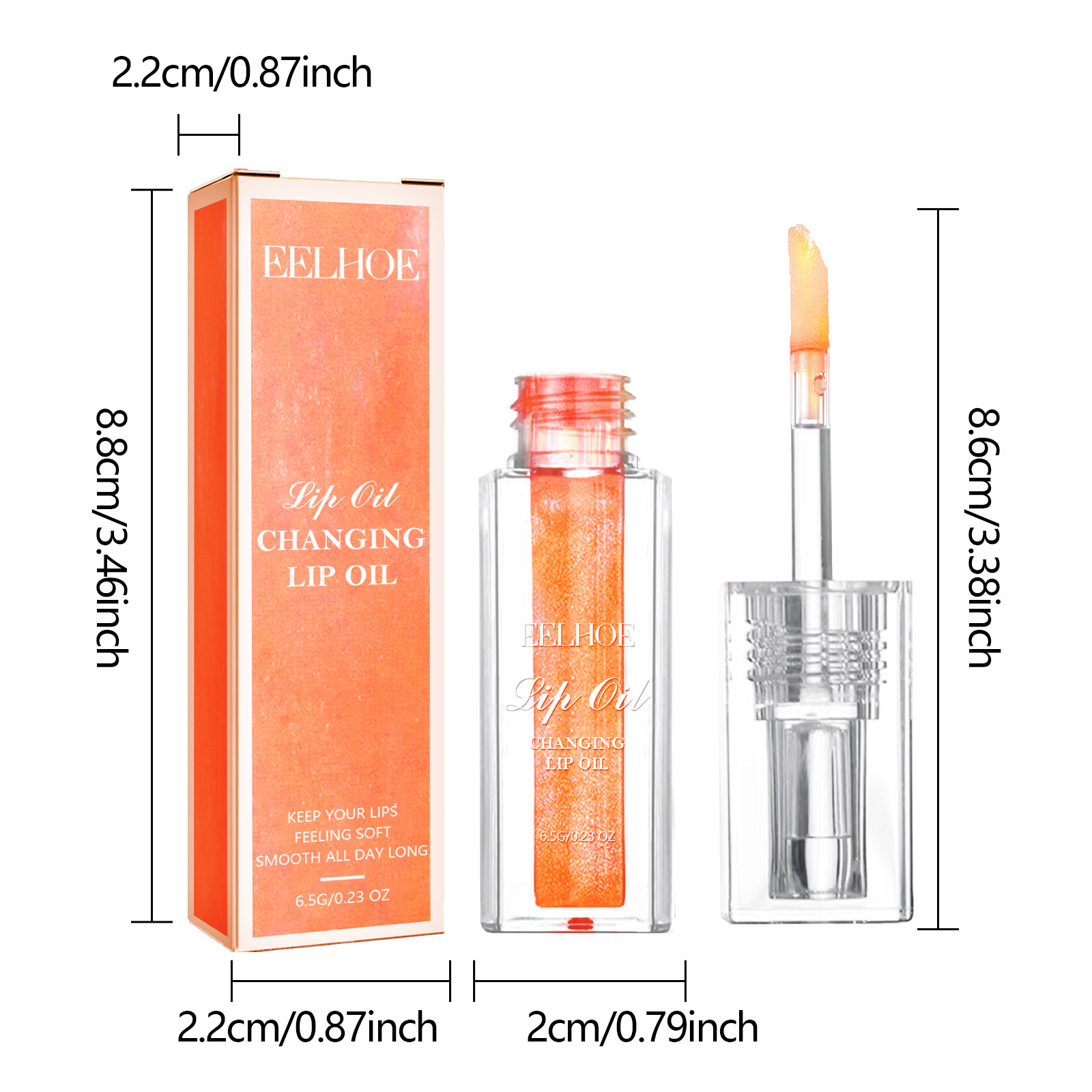 EELHOE Color Changing Lip Protection Oil Jemne odstraňuje keratínový, kyprý, jemný a lesklý olej z pier._voghion.com