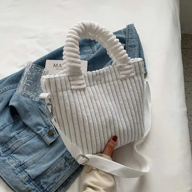 Borsa a secchiello versatile in velluto a coste borsa a tracolla_voghion.com