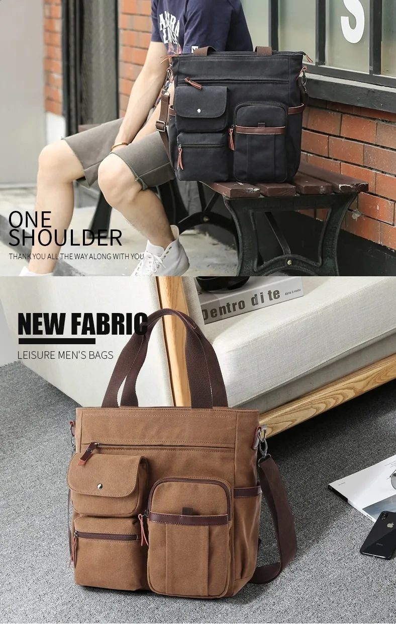 Borsa a tracolla da uomo in tela per laptop coreano da uomo alla moda, di alta qualità, valigetta da uomo 240815_voghion.com