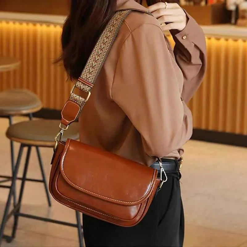 Fashionable retro small square single crossbody PU womens bag with two shoulder strapsC241214_voghion.com