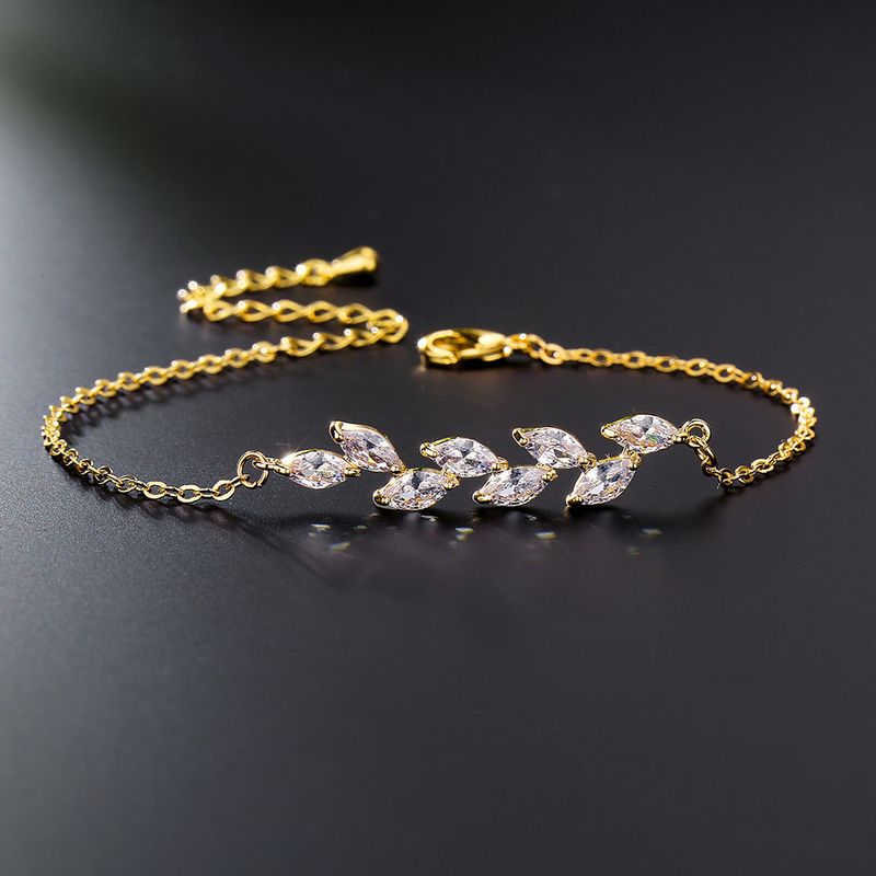 Bracelet tendance en forme de petite branche de saule fraîche, bijou exquis en zircone œil de cheval incrusté de micro-incrustations_voghion.com