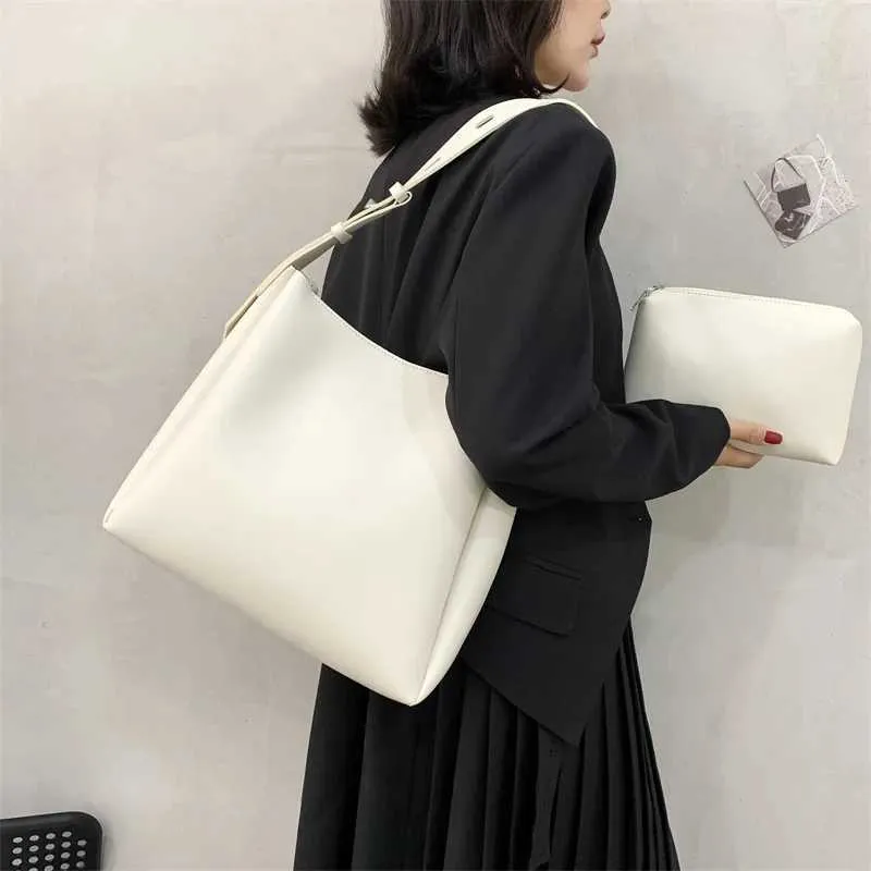 Sac à main et portefeuille en cuir tendance 2024 pour femme, simple, grande capacité, bandoulière, Y241011_voghion.com