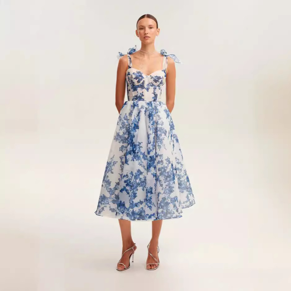 New Off Shoulder European And American Women's Fashion Organza Fairy Long Temperament Evening Dress