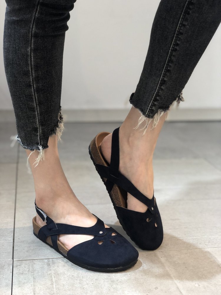 Women's one-line buckle flat sandals_voghion.com