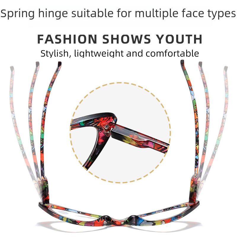 Kaiya Anti-blue Printed New Fashion Trend Women's Old Light Mirror Frame Manufacturers Wholesale Reading Glasses_voghion.com