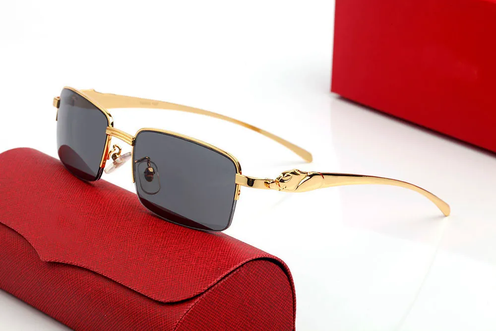 Dizajnerske sunčane naočale s leopard glavom, kvadratne, gradijentne leće, muške i ženske modne naočale, zlatni sier metalni okvir, bez okvira_voghion.com