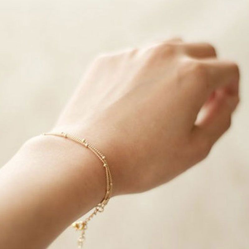 boutique Double-layer Bead Chain Bracelet Ladies Spring New Simple Cheap Hand Jewelry_voghion.com