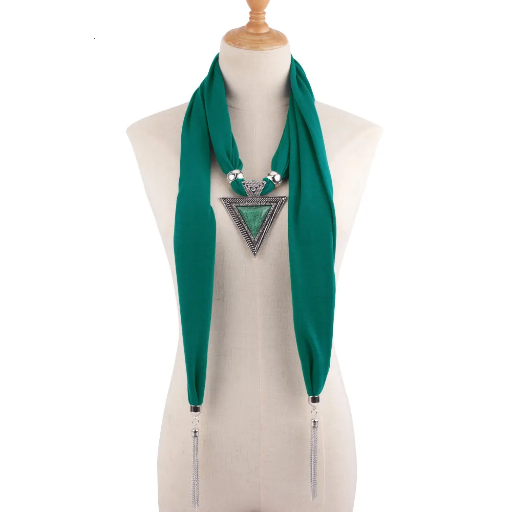 Collier et écharpe à pendentif tricolore en alliage de résine pour femme_voghion.com