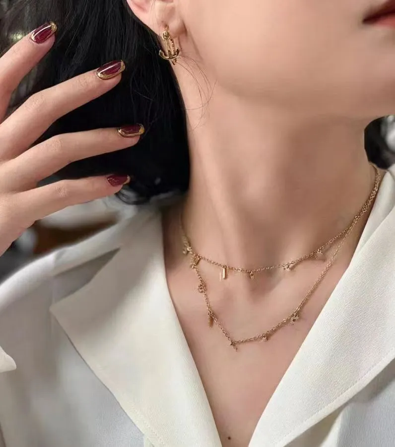 Collana girocollo alla moda firmata con catena in argento placcato oro in acciaio inossidabile con lettera pendente collane per gioielli da donna_voghion.com
