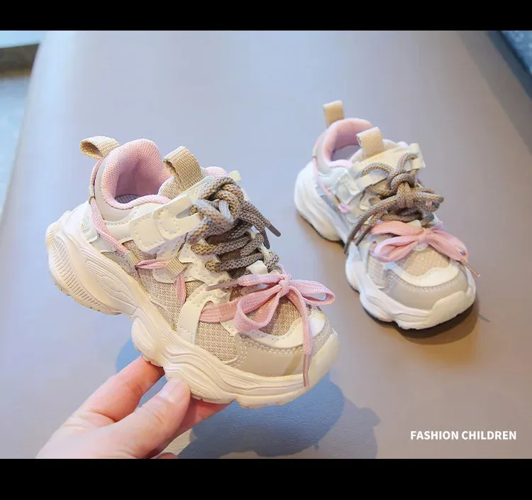 Childrens girls fashionable sports breathable and non slip childrens school running shoes boys version 240912_desvips.com