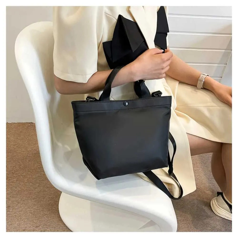 Vintage 2024 New Large Capacity Handbag Womens Nylon Cloth Shoulder Bag Korean Simple PU Crossbody Bags Female_voghion.com