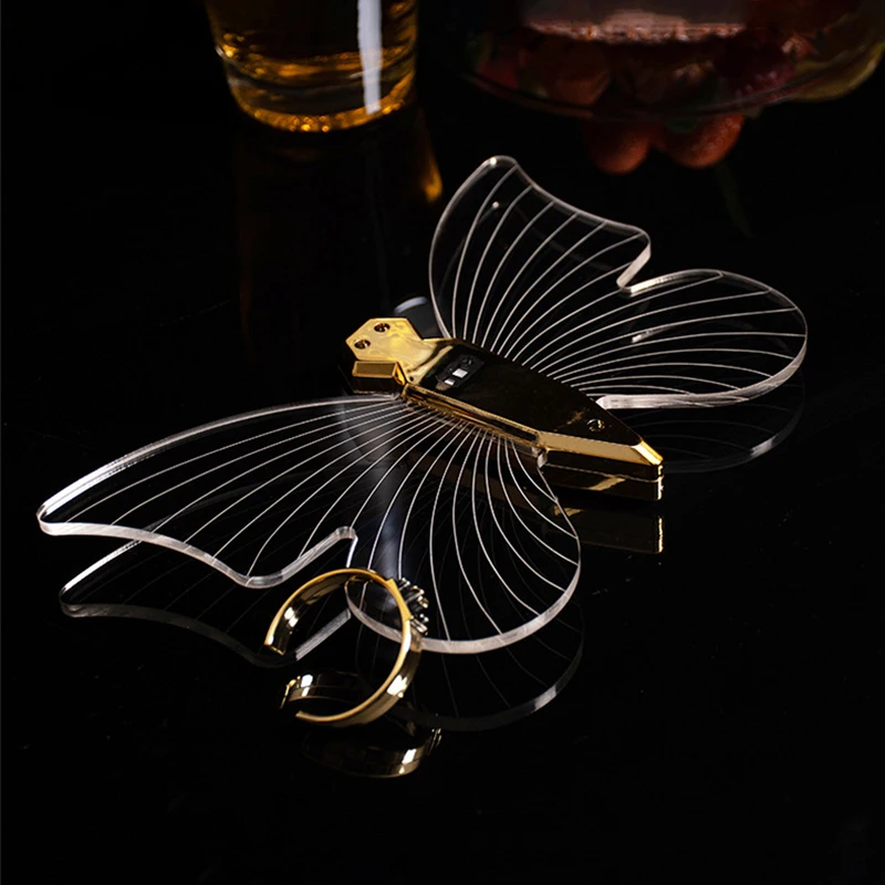 Luce notturna a LED 3D a farfalla in acrilico ricaricabile tramite USB, luci colorate per bottiglie di champagne, festa, KTV, bar, club, decorazioni, lampada d'atmosfera_voghion.com