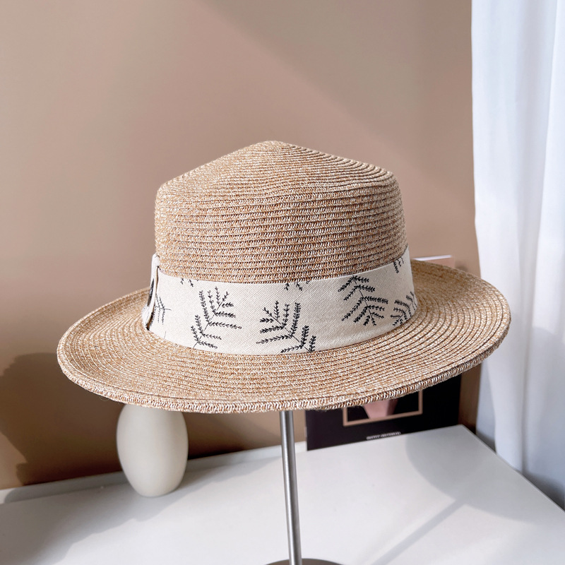 Cappello giapponese alla moda minimalista con nastro di erba fortunata fresca giapponese, protezione solare estiva per bambini, cappello versatile alla moda_voghion.com