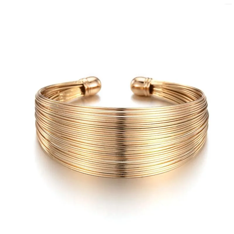 Bangle Multi-layer Circular Opening Bracelets 2024 For Women Sier Gold Color Party Holiday Gift Fashion Jewelry_voghion.com