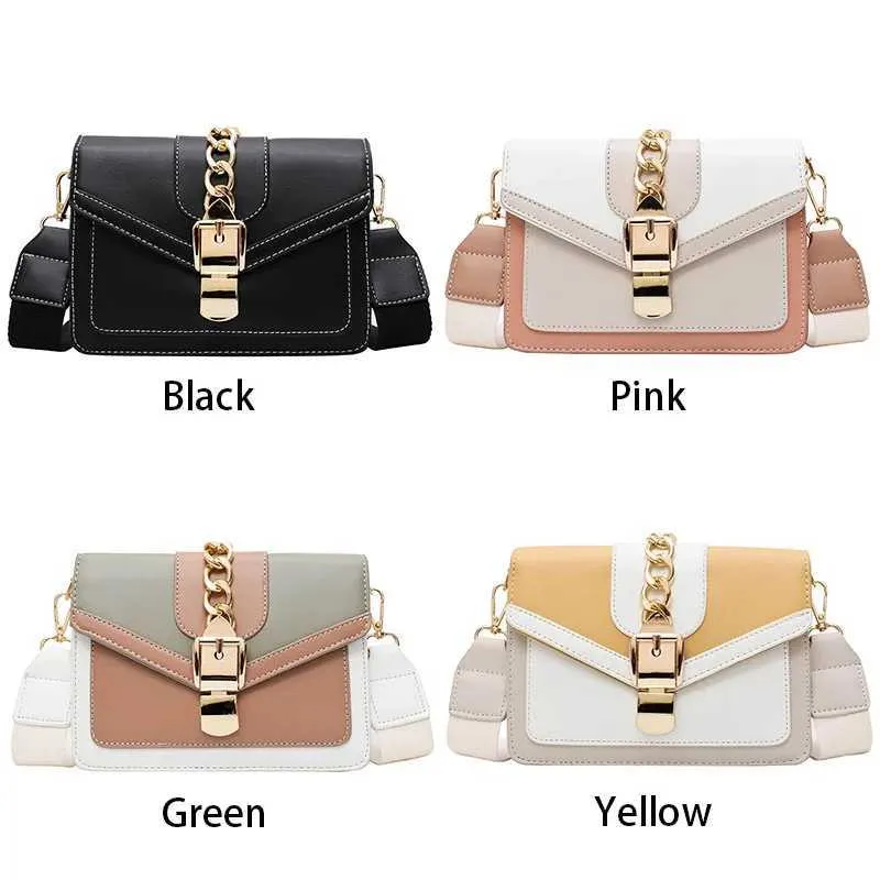 Mode Frauen Kette Crossbody Freizeit Splice Kleine Quadratische Schulter Design Umhängetasche Reise Geldbörse und Handtasche241216_voghion.com