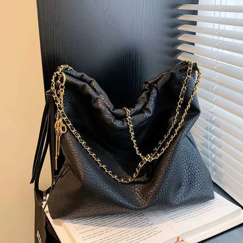 Borsa a tracolla da donna, borsa a mano con catena dorata, borsa a tracolla per ragazze, tasca da ufficio, grande capacità_voghion.com