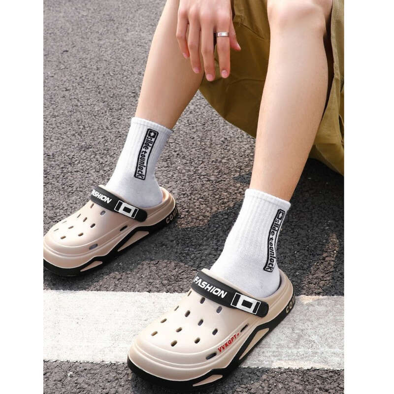 Thick Bottom Perforated Shoes Men's Summer 2025 New Beach Toe Sandals Men's_voghion.com