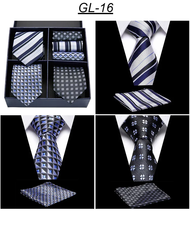 Rusetit Miesten Solmiosarja Klassinen 7,5 cm Solmio ja Keltainen Vihreä Musta Paisley Pocket Square Miehille Häät_voghion.com
