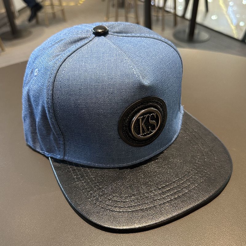 Hat men, spring and autumn denim style hip-hop for women, flat brim big head circumference, small face, baseball hat,_voghion.com