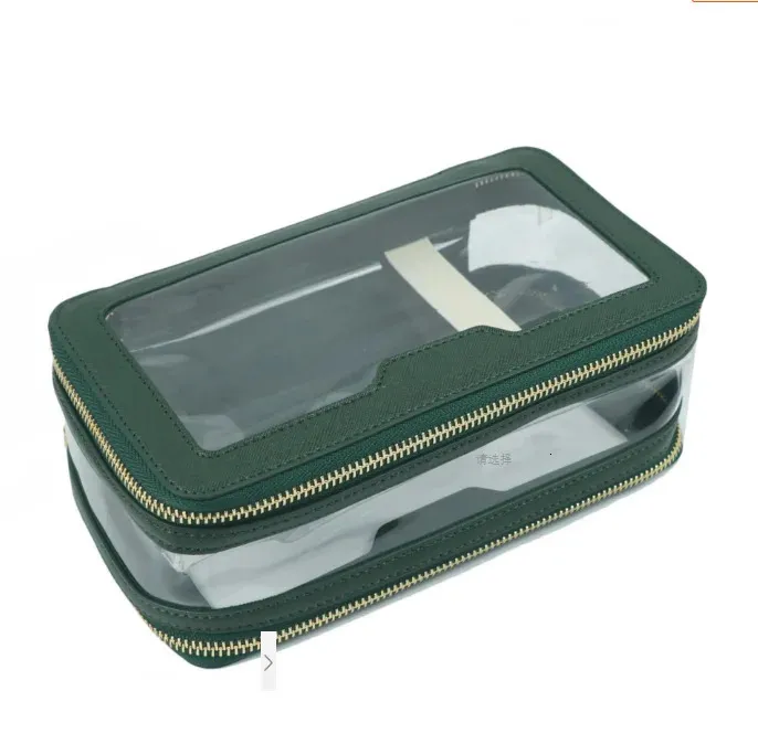 Borsa per cosmetici a doppio strato, in pelle TPU trasparente, semplice, portatile, impermeabile, da viaggio 241128_voghion.com